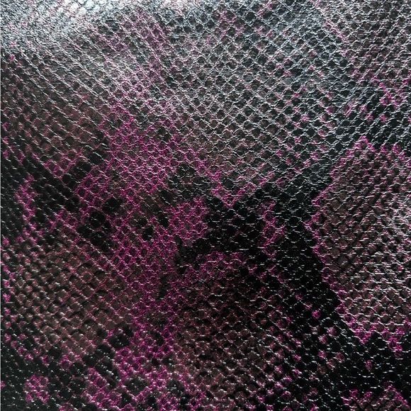 Jason Wu Snake Print Faux Leather lined Mini Skirt Purple Black Size 14 - Picture 8 of 8